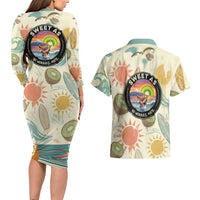NZ Slang Sweet As Kiwi Shaka Sign Couples Matching Long Sleeve Bodycon Dress and Hawaiian Shirt New Zealand Surfboards Sun and Tropical Beach Retro TS04 - Polynesian Pride