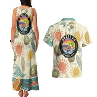 NZ Slang Sweet As Kiwi Shaka Sign Couples Matching Tank Maxi Dress and Hawaiian Shirt New Zealand Surfboards Sun and Tropical Beach Retro TS04 - Polynesian Pride