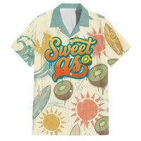 NZ Slang Sweet As Kiwi Shaka Sign Family Matching Off The Shoulder Long Sleeve Dress and Hawaiian Shirt New Zealand Surfboards Sun and Tropical Beach Retro TS04 Dad's Shirt - Short Sleeve Beige - Polynesian Pride