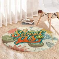 NZ Slang Sweet As Kiwi Shaka Sign Round Carpet New Zealand Surfboards Sun and Tropical Beach Retro TS04 - Polynesian Pride