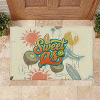 NZ Slang Sweet As Kiwi Shaka Sign Rubber Doormat New Zealand Surfboards Sun and Tropical Beach Retro TS04 Beige - Polynesian Pride