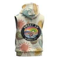 NZ Slang Sweet As Kiwi Shaka Sign Sleeveless Zip Hoodie New Zealand Surfboards Sun and Tropical Beach Retro TS04 - Polynesian Pride