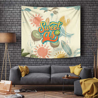 NZ Slang Sweet As Kiwi Shaka Sign Tapestry New Zealand Surfboards Sun and Tropical Beach Retro TS04 Beige - Polynesian Pride