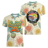 NZ Slang Sweet As Kiwi Shaka Sign Women V-Neck T-Shirt New Zealand Surfboards Sun and Tropical Beach Retro TS04 - Polynesian Pride