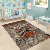 Choice Bro Graffiti Handshake Area Rug New Zealand Slang Fern Brick Wall and Urban Street Art TS04 - Polynesian Pride