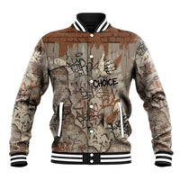 Choice Bro Graffiti Handshake Baseball Jacket New Zealand Slang Fern Brick Wall and Urban Street Art