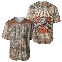 Choice Bro Graffiti Handshake Baseball Jersey New Zealand Slang Fern Brick Wall and Urban Street Art TS04 - Polynesian Pride