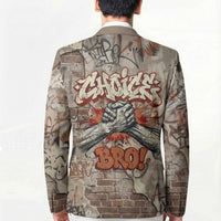 Choice Bro Graffiti Handshake Blazer New Zealand Slang Fern Brick Wall and Urban Street Art