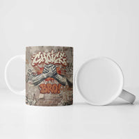 Choice Bro Graffiti Handshake Ceramic Mug New Zealand Slang Fern Brick Wall and Urban Street Art TS04 - Polynesian Pride