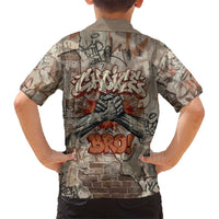 Choice Bro Graffiti Handshake Family Matching Mermaid Dress and Hawaiian Shirt New Zealand Slang Fern Brick Wall and Urban Street Art TS04 - Polynesian Pride