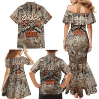 Choice Bro Graffiti Handshake Family Matching Mermaid Dress and Hawaiian Shirt New Zealand Slang Fern Brick Wall and Urban Street Art TS04 - Polynesian Pride