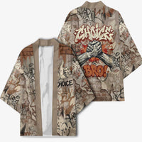 Choice Bro Graffiti Handshake Kimono New Zealand Slang Fern Brick Wall and Urban Street Art TS04 - Polynesian Pride
