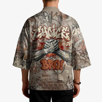 Choice Bro Graffiti Handshake Kimono New Zealand Slang Fern Brick Wall and Urban Street Art TS04 - Polynesian Pride