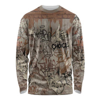 Choice Bro Graffiti Handshake Long Sleeve Shirt New Zealand Slang Fern Brick Wall and Urban Street Art TS04 Unisex Multicolor - Polynesian Pride
