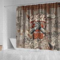 Choice Bro Graffiti Handshake Shower Curtain New Zealand Slang Fern Brick Wall and Urban Street Art TS04 - Polynesian Pride