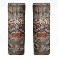 Choice Bro Graffiti Handshake Skinny Tumbler New Zealand Slang Fern Brick Wall and Urban Street Art TS04 Multicolor - Polynesian Pride