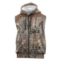 Choice Bro Graffiti Handshake Sleeveless Zip Hoodie New Zealand Slang Fern Brick Wall and Urban Street Art TS04 Multicolor - Polynesian Pride