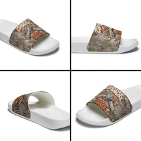 Choice Bro Graffiti Handshake Slide Sandals New Zealand Slang Fern Brick Wall and Urban Street Art TS04 - Polynesian Pride