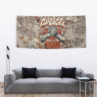 Choice Bro Graffiti Handshake Tapestry New Zealand Slang Fern Brick Wall and Urban Street Art TS04 - Polynesian Pride