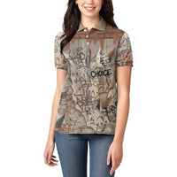 Choice Bro Graffiti Handshake Women Polo Shirt New Zealand Slang Fern Brick Wall and Urban Street Art TS04 - Polynesian Pride