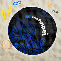 Pohnpei Federated States Of Micronesia Beach Blanket Polynesian Tribal Heritage Art With Blue Island Tattoo Patterns