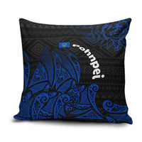 Pohnpei Federated States Of Micronesia Pillow Cover Polynesian Tribal Heritage Art With Blue Island Tattoo Patterns