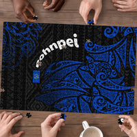 Pohnpei Federated States Of Micronesia Puzzle Polynesian Tribal Heritage Art With Blue Island Tattoo Patterns
