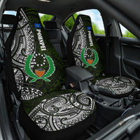 Pohnpei Federated States Of Micronesia Car Seat Cover Polynesian Tribal Heritage Art With Kaselehlie State Seal