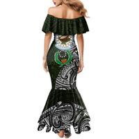 Pohnpei Federated States Of Micronesia Family Matching Mermaid Dress and Hawaiian Shirt Polynesian Tribal Heritage Art With Kaselehlie State Seal