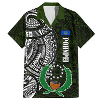 Pohnpei Federated States Of Micronesia Family Matching Off The Shoulder Long Sleeve Dress and Hawaiian Shirt Polynesian Tribal Heritage Art With Kaselehlie State Seal