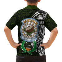 Pohnpei Federated States Of Micronesia Family Matching Tank Maxi Dress and Hawaiian Shirt Polynesian Tribal Heritage Art With Kaselehlie State Seal