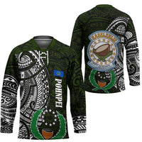 Pohnpei Federated States Of Micronesia Hockey Jersey Polynesian Tribal Heritage Art With Kaselehlie State Seal