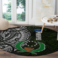 Pohnpei Federated States Of Micronesia Round Carpet Polynesian Tribal Heritage Art With Kaselehlie State Seal