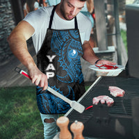 Yap Island Tribal Heritage Apron Micronesian Polynesian Tattoo Pattern Blue Black Cultural Art