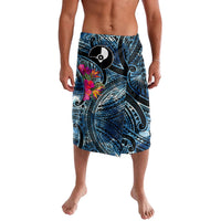Yap Day Island Floral Tribal Heritage Lavalava Micronesian Hibiscus Pattern Polynesian Tattoo Blue Art