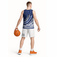 Northern Mariana Islands Saipan Basketball Jersey Polynesian Tribal Pattern - Commonwealth Seal Art