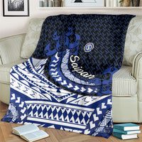 Northern Mariana Islands Saipan Blanket Polynesian Tribal Pattern - Commonwealth Seal Art