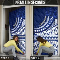 Northern Mariana Islands Saipan Door Cover Polynesian Tribal Pattern - Commonwealth Seal Art