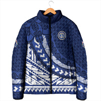 Northern Mariana Islands Saipan Padded Jacket Polynesian Tribal Pattern - Commonwealth Seal Art