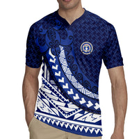 Northern Mariana Islands Saipan Rugby Jersey Polynesian Tribal Pattern - Commonwealth Seal Art