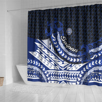 Northern Mariana Islands Saipan Shower Curtain Polynesian Tribal Pattern - Commonwealth Seal Art
