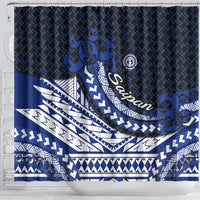 Northern Mariana Islands Saipan Shower Curtain Polynesian Tribal Pattern - Commonwealth Seal Art