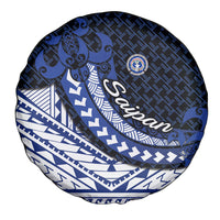 Northern Mariana Islands Saipan Spare Tire Cover Polynesian Tribal Pattern - Commonwealth Seal Art