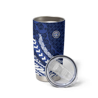 Northern Mariana Islands Saipan Tumbler Cup Polynesian Tribal Pattern - Commonwealth Seal Art