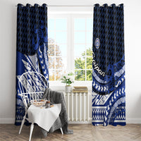 Northern Mariana Islands Saipan Window Curtain Polynesian Tribal Pattern - Commonwealth Seal Art