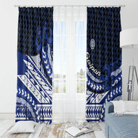 Northern Mariana Islands Saipan Window Curtain Polynesian Tribal Pattern - Commonwealth Seal Art