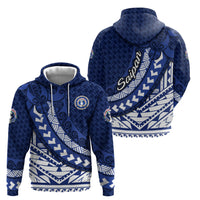 Northern Mariana Islands Saipan Zip Hoodie Polynesian Tribal Pattern - Commonwealth Seal Art