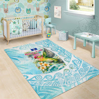 Saipan CMNI Area Rug Polynesian Northern Mariana Islands Fruit Dove Watercolor