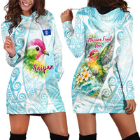 Saipan CMNI Hoodie Dress Polynesian Northern Mariana Islands Fruit Dove Watercolor