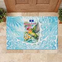 Saipan CMNI Rubber Doormat Polynesian Northern Mariana Islands Fruit Dove Watercolor